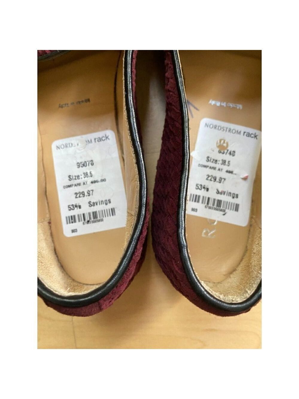 Ron White Women Burgundy basket weave Cashmere Suede Loafer - Picture 3 of 8